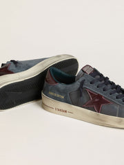 Men's Stardan LTD in anthracite nubuck and blue suede with metallic leather star
