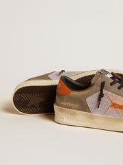 Stardan LTD in gray leather and mesh with leather star and heel tab