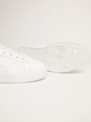 White Purestar sneakers with fluorescent orange heel tab
