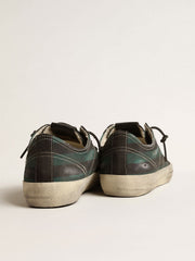 Men's V-Star in black and green striped canvas with black leather star and toe