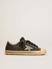 Men's V-Star in black canvas with ice-gray star and heel