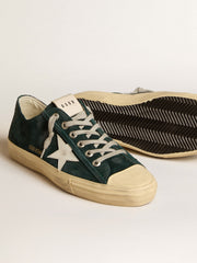 Men's V-Star in forest-green suede with white leather star