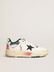 Men's Forty2 with black star and silver foiled leather heel tab