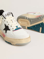 Men's Forty2 with black star and silver foiled leather heel tab