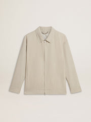 Men's khaki wool blend coach jacket