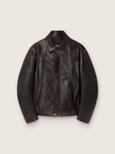 Men’s bomber jacket in burgundy nappa leather