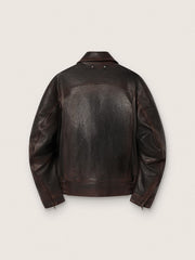 Men’s bomber jacket in burgundy nappa leather