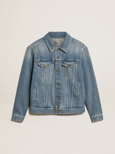 Men's denim jacket with medium wash