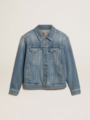 Men's denim jacket with medium wash