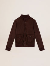 Golden Collection flight jacket in dark brown suede