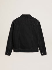 Men’s black one-wash denim jacket