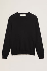 Men’s round-neck sweater in dark blue cotton