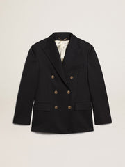 Men's double-breasted blazer in dark blue