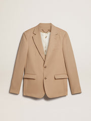 Single-breasted blazer in sand with horn buttons