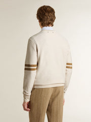 Men's white cotton sweatshirt with front print