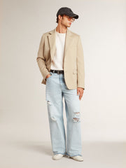 Men's sweatshirt in worn white with print