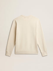 Men's cotton crew-neck sweatshirt with embroidered lettering