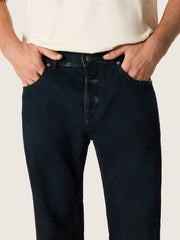 Men’s slim-fit jeans in dark indigo stretch denim
