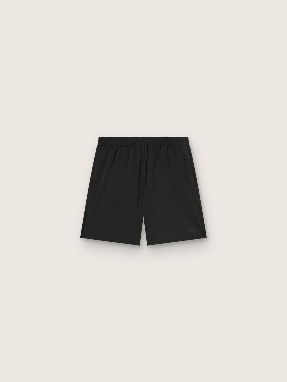 Men's black double-layer sports shorts