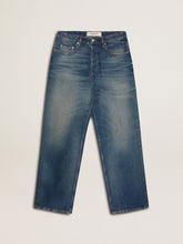 Men's loose fit medium wash CNY jeans