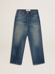 Men's loose fit medium wash CNY jeans
