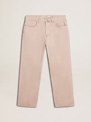 Men's pink dyed jeans
