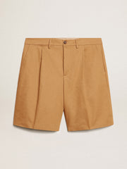 Men's Bermuda shorts in beige cotton