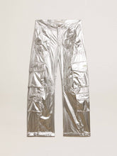 Men's cargo pants in silver technical fabric