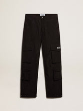 Black-colored ripstop nylon cargo pants