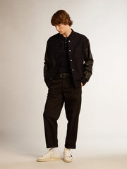 Men's black cotton chinos