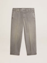 Gray-colored cotton chino pants