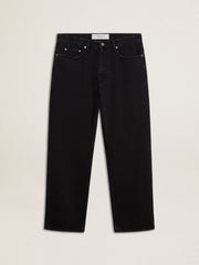 Men's black one-wash jeans