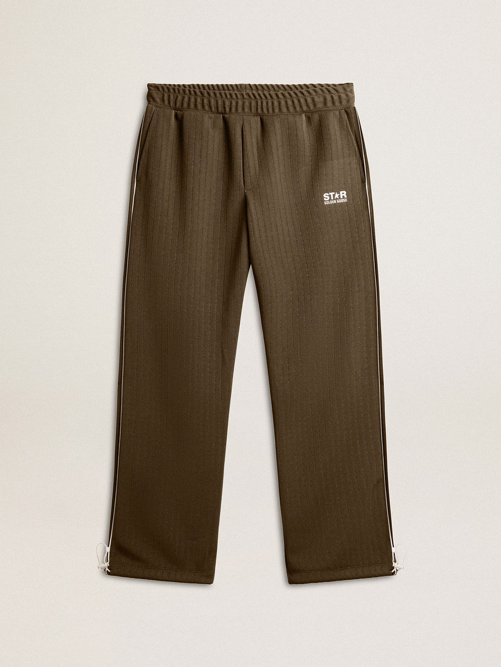 Men’s military green joggers with white logo