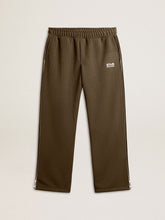 Men’s military green joggers with white logo