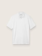 Men's white sports zipped polo shirt