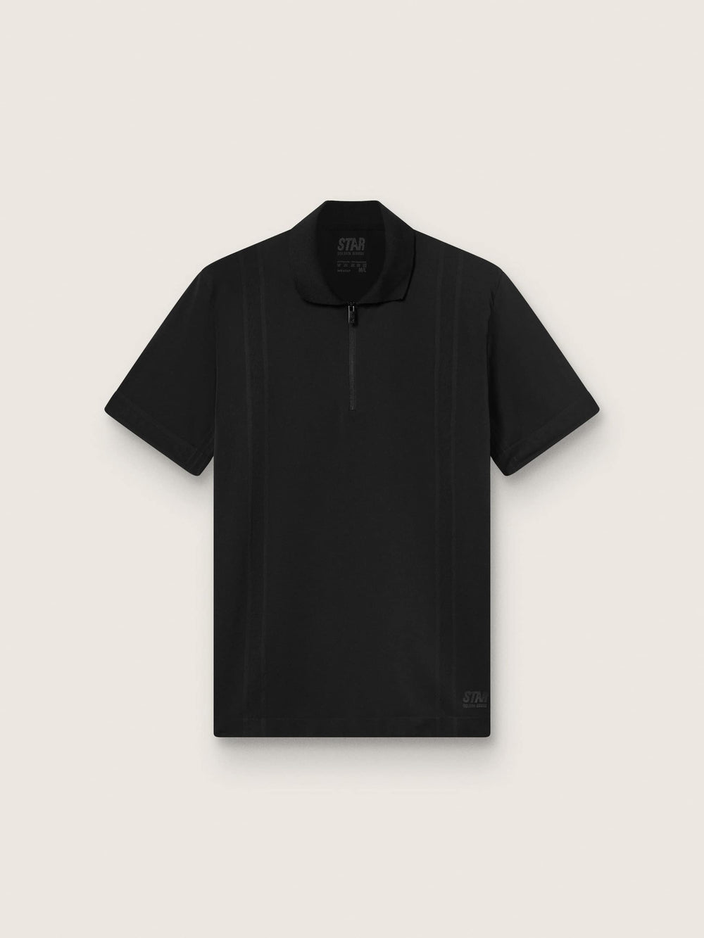 Men's black sports zipped polo shirt