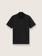 Men's black sports zipped polo shirt
