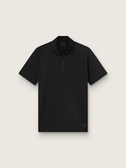 Men's black sports zipped polo shirt