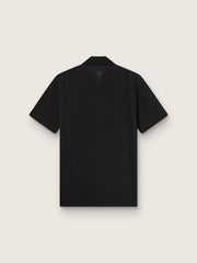 Men's black sports zipped polo shirt