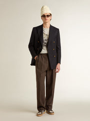 Men's vintage-effect gray T-shirt with print on the front