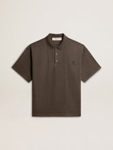 Men's cotton polo shirt in anthracite gray with embroidery