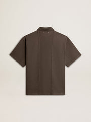 Men's cotton polo shirt in anthracite gray with embroidery