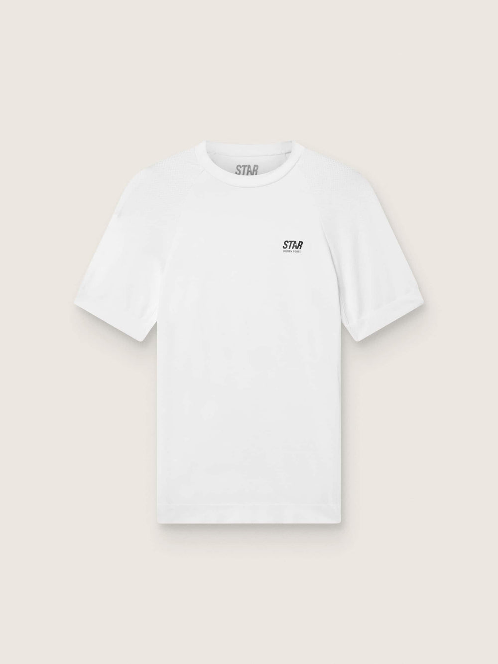 Men's slim-fit white sports T-shirt
