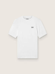 Men's slim-fit white sports T-shirt