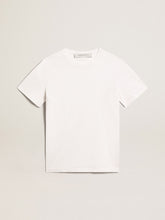 Men's white T-shirt with distressed treatment