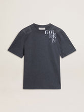 Men's blue T-shirt with white print
