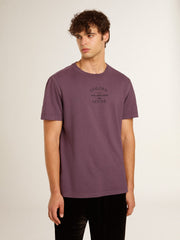 Men’s cotton T-shirt in worn purple with logo print