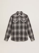 Men's gray shirt with white embroidery