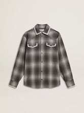 Men's gray shirt with white embroidery