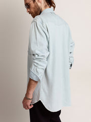 Men's bleached denim shirt with hammered studs